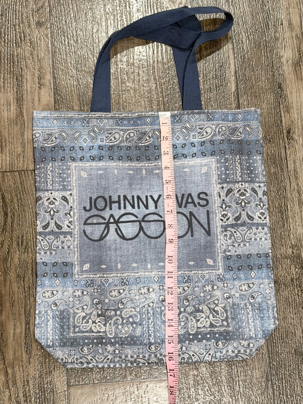 Rare Johnny Was x Sasson Collaboration Limited Ed Denim Canvas Tote Bag NWOT - Picture 5 of 6
